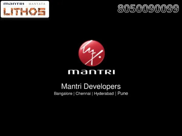 Mantri Lithos: Pre-launch 2 BHK, 3BHK Apartmnets