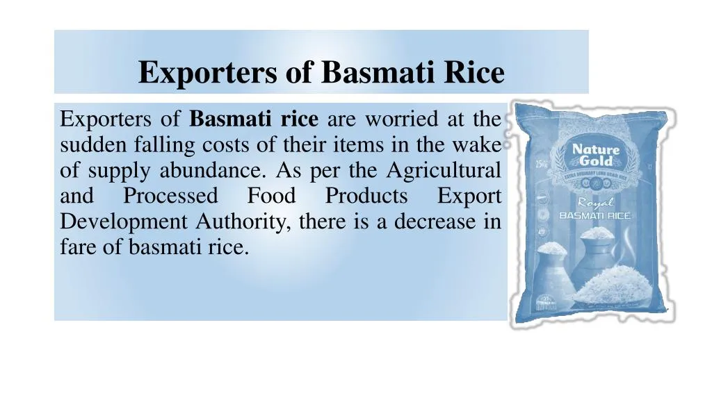 exporters of basmati rice