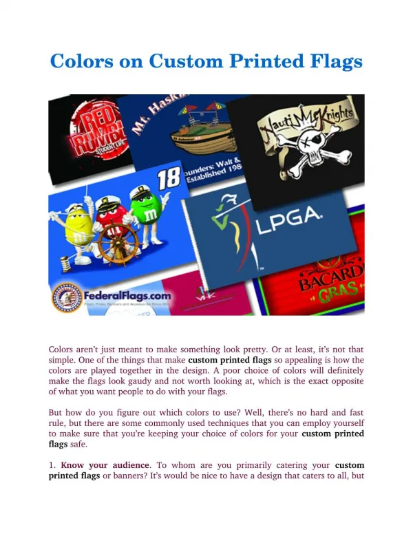 Colors on Custom Printed Flags