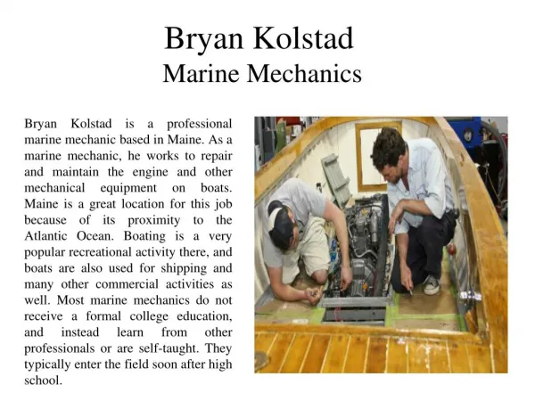 Bryan Kolstad-A Marine Mechanics