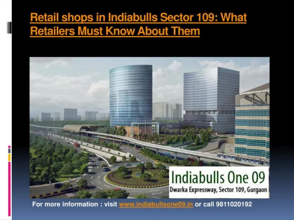 Retail shops in Indiabulls Sector 109: What Retailers Must Know About Them