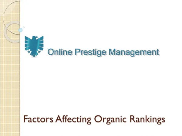 Factors Affecting Organic Rankings