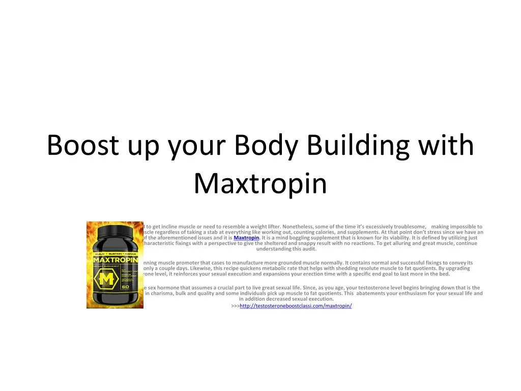 boost up your body building with maxtropin