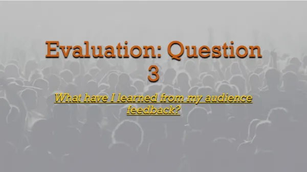 Evaluatio Question 3
