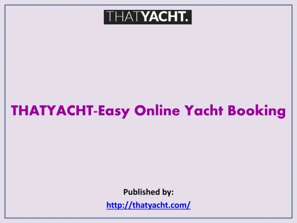 THATYACHT-Easy Online Yacht Booking