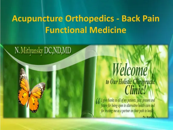 Acupuncture Orthopedics - Back Pain Functional Medicine