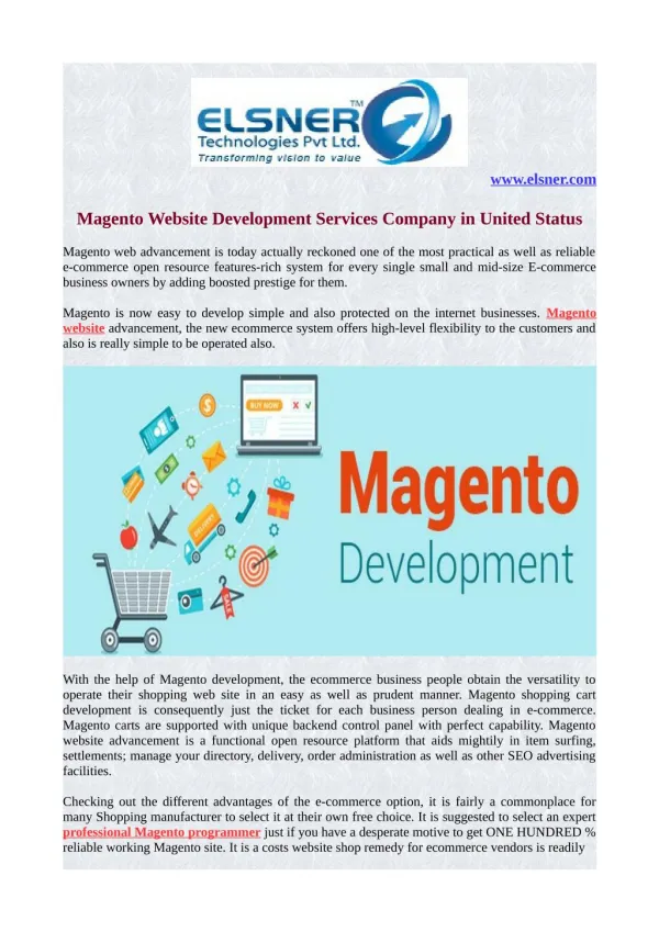 Magento Website Development Services Company in United Status
