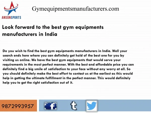 Look forward to the best gym equipments manufacturers in India