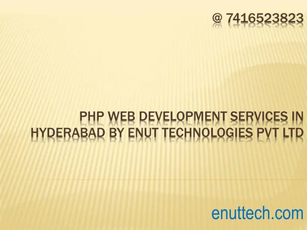 php web development Services in hyderabad by Enut Technologies Pvt Ltd