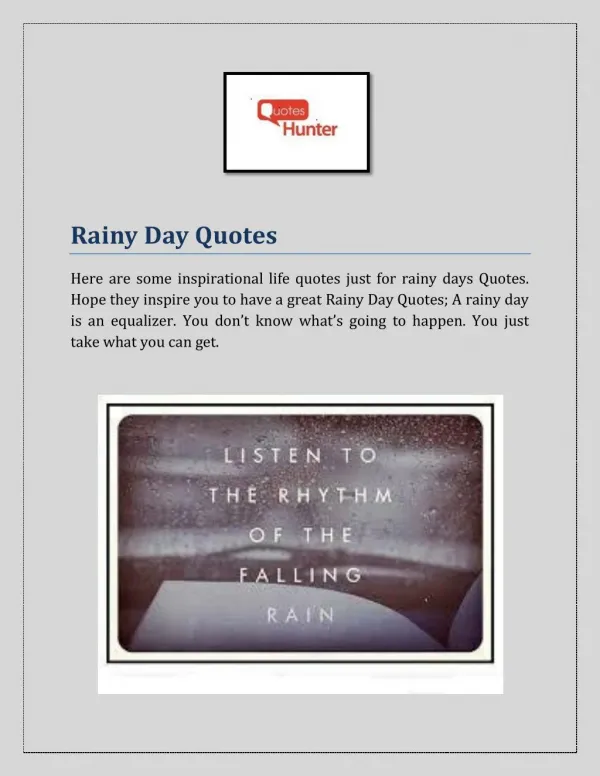 Rainy Day Quotes