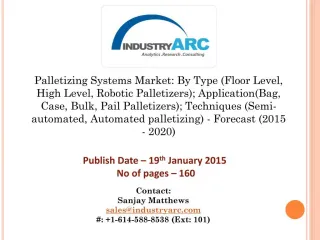 High cost of robotic palletizer subjugates the demand. - slide 1