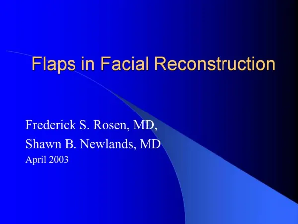 Flaps in Facial Reconstruction