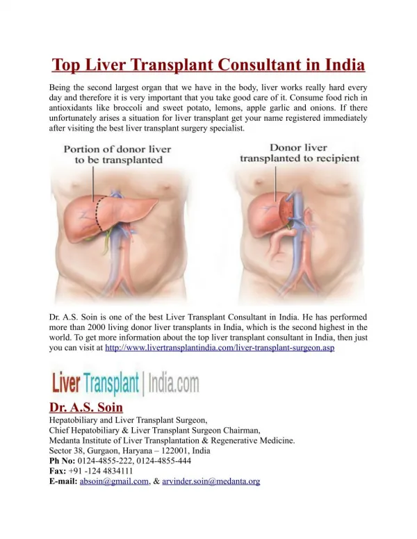 Top Liver Transplant Consultant in India