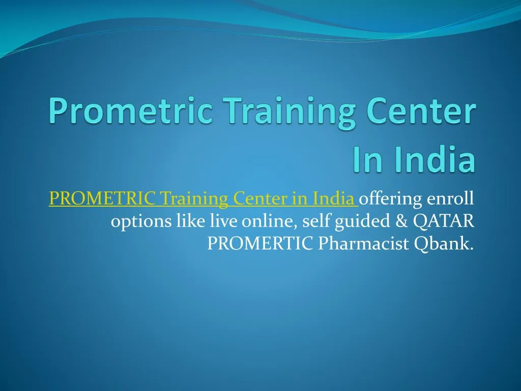 prometric training center in india