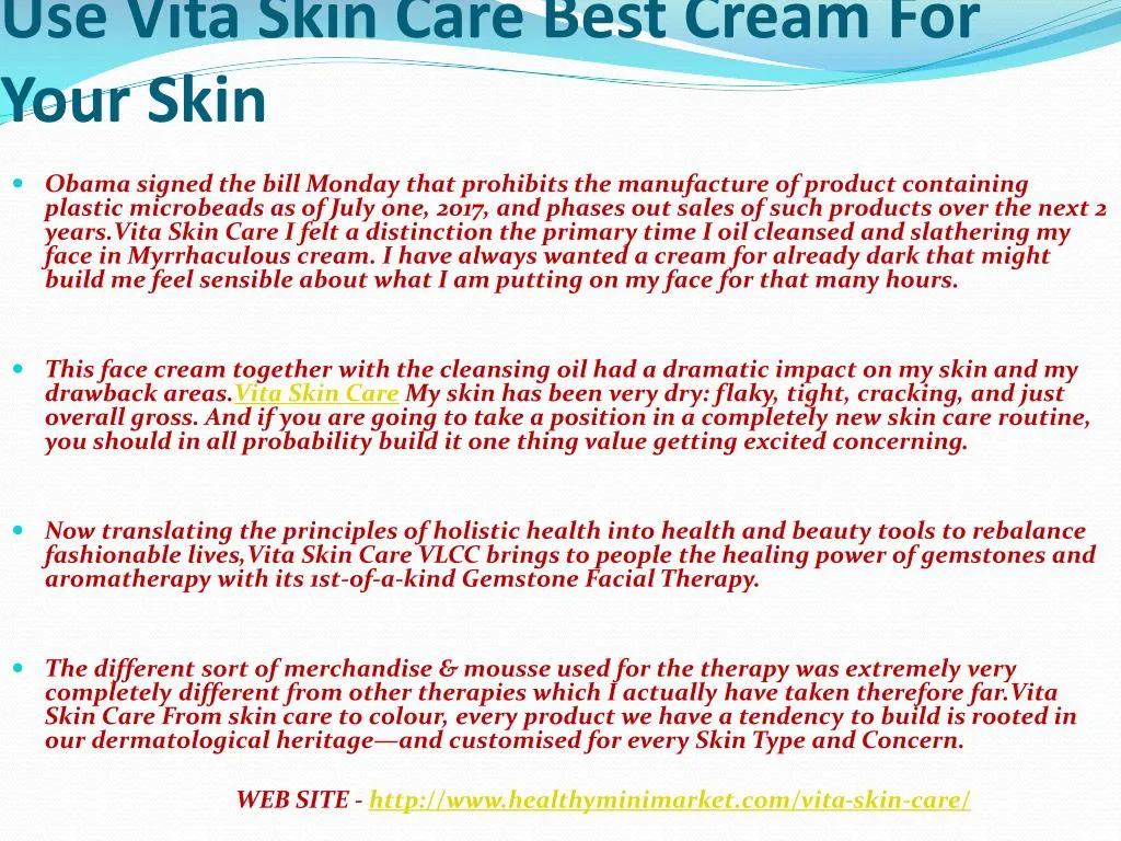 use vita skin care best cream for your skin