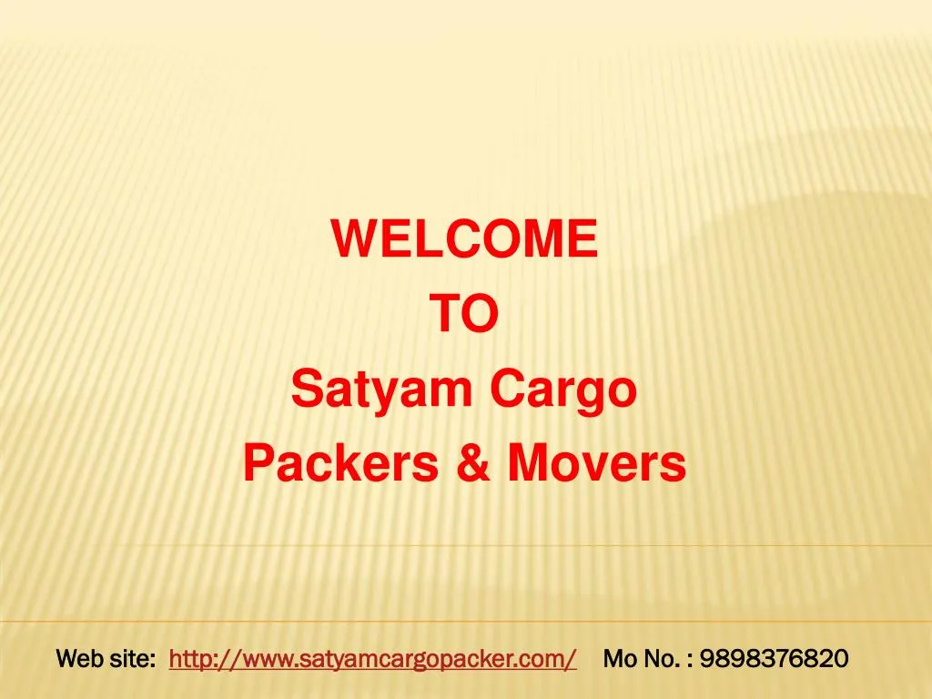 welcome to satyam cargo packers movers