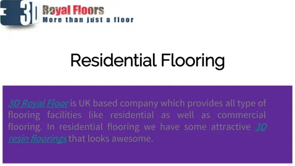 Residential flooring.