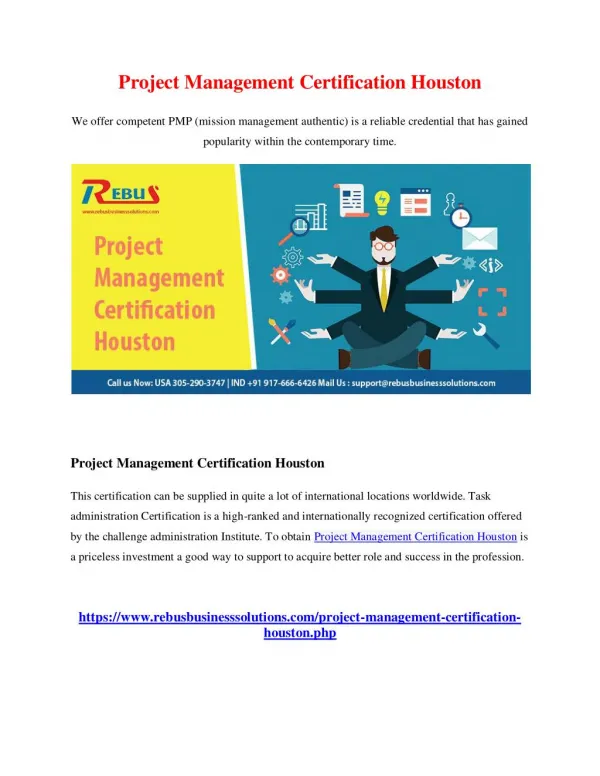 project management certification houston