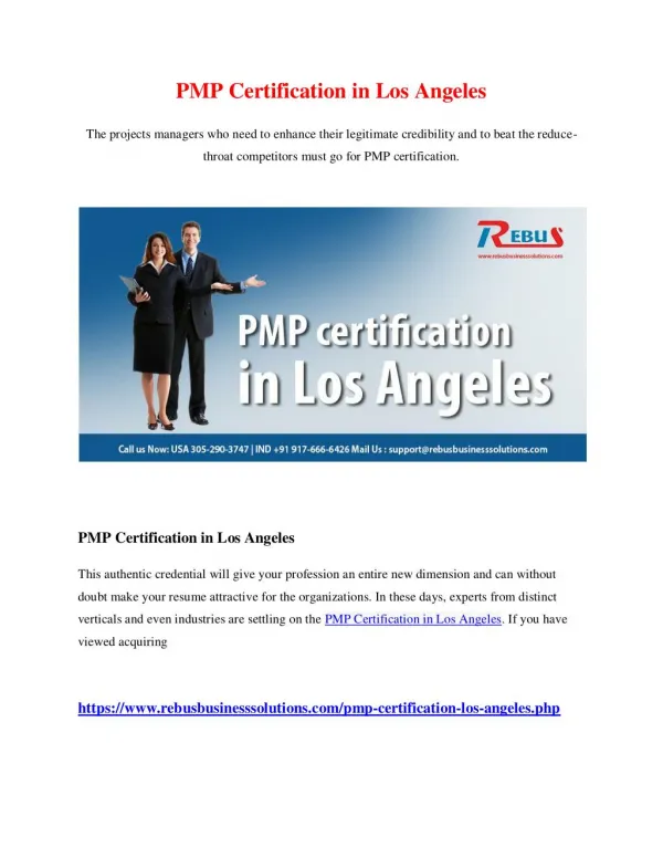PMP certification in Los Angeles