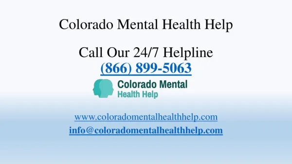 Colorado Mental Health Help 24/7 Helpline (866) 899-5063