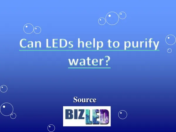 Can LEDs help to purify water?