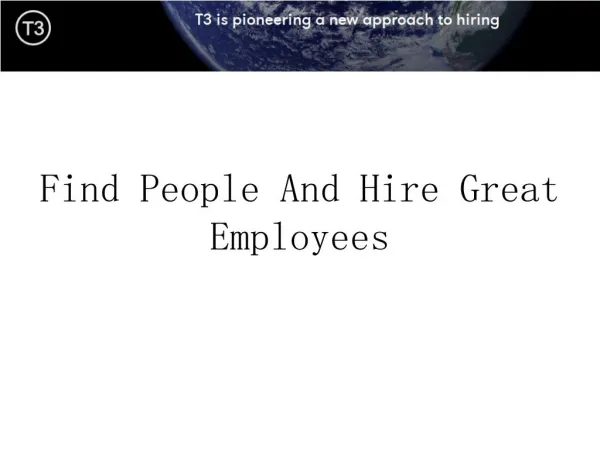 Find People And Hire Great Employees