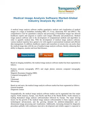 Medical Image Analysis Software Market-Global Industry Analysis By 2023 - slide 1