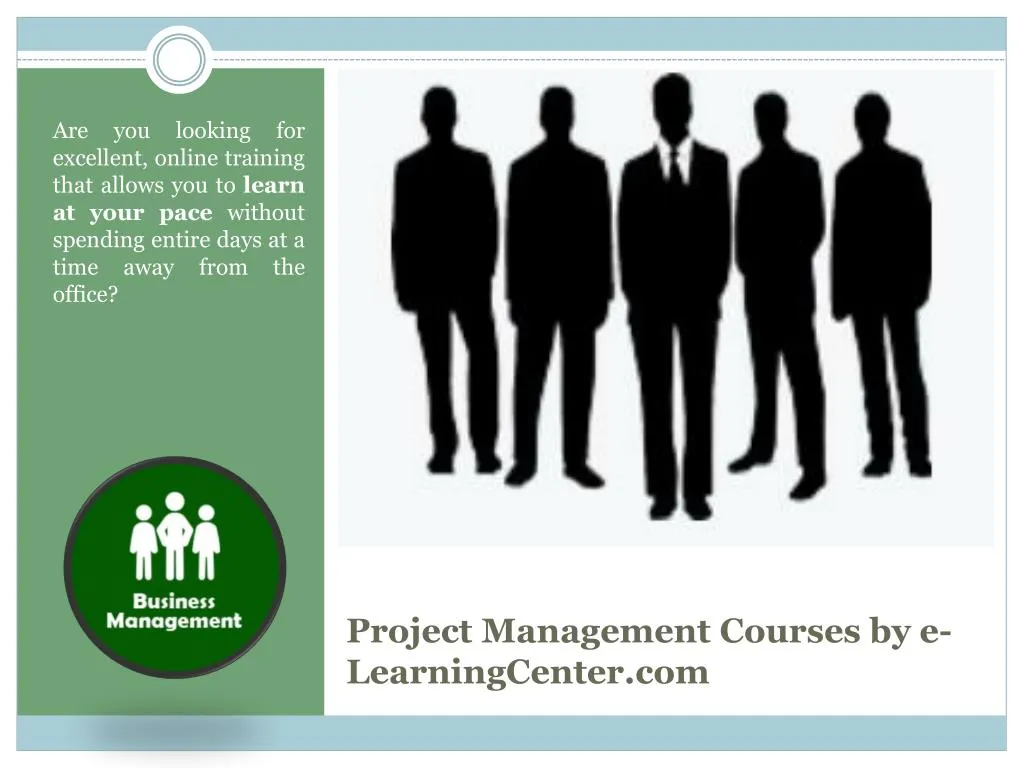 project management courses by e learningcenter com