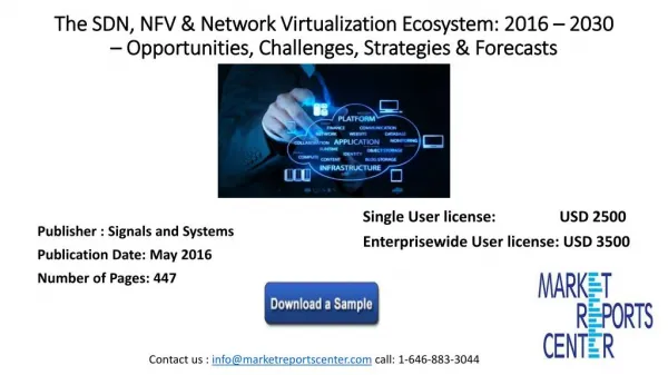The SDN, NFV & Network Virtualization Ecosystem: 2016 – 2030 – Opportunities, Challenges, Strategies & Forecasts