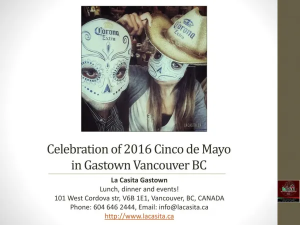 Celebration of 2016 Cinco de Mayo in Gastown Vancouver BC