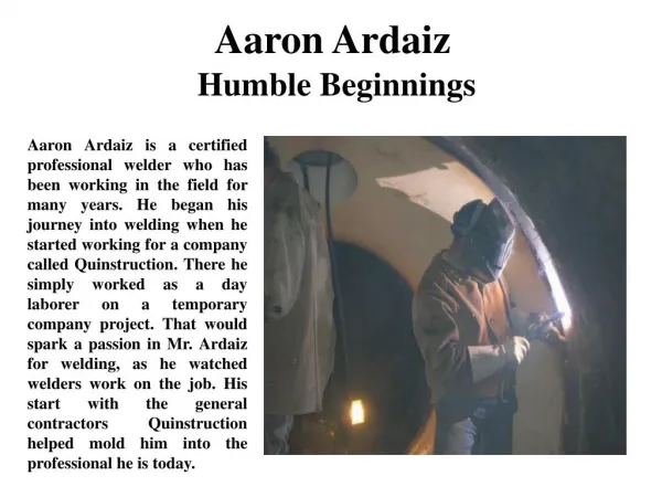 Aaron Ardaiz Humble Beginnings