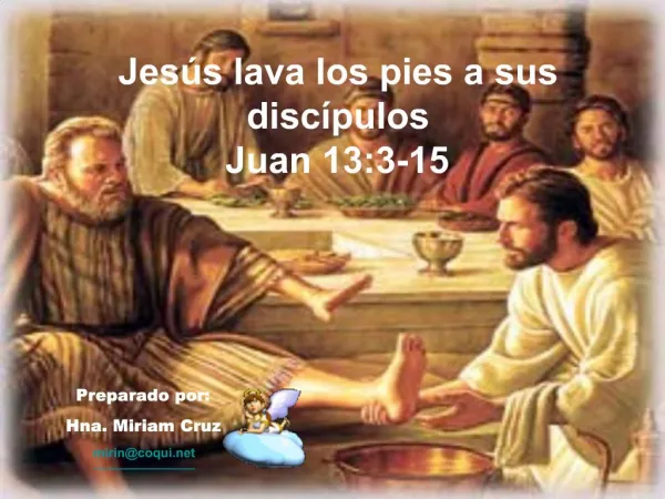 Jes s lava los pies a sus disc pulos Juan 13:3-15
