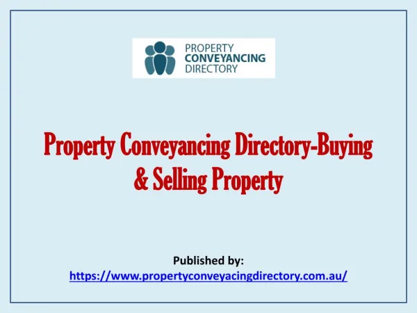 Buying & Selling Property