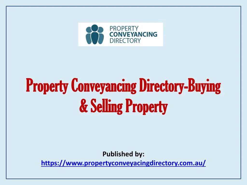 property conveyancing directory buying selling property