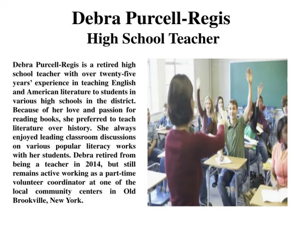 Debra Purcell-Regis High School Teacher