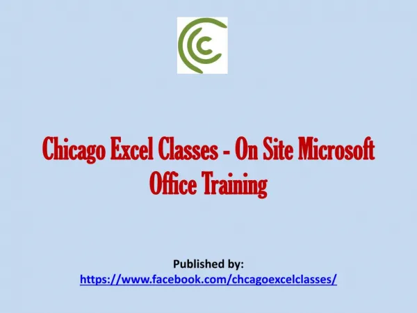 Chicago Excel Classes - On Site Microsoft Office Training