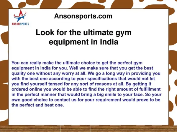 Look for the ultimate gym equipment in India