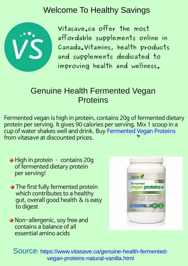 Genuine health fermented vegan proteins