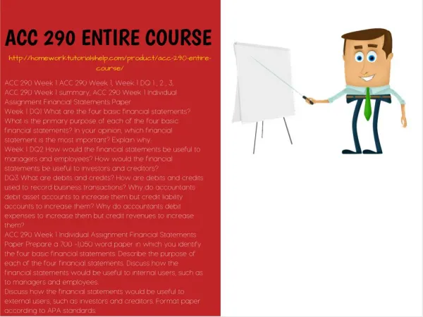 ACC 290 ENTIRE COURSE