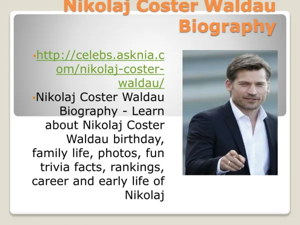Nikolaj Coster Waldau Biography | Biography Of Nikolaj Coster Waldau