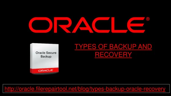 TYPES OF BACKUP AND RECOVERY