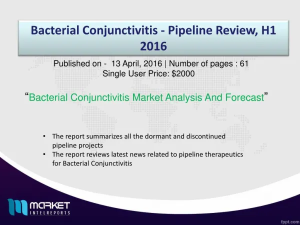 Bacterial Conjunctivitis Market Share & Size Forecast and Trends