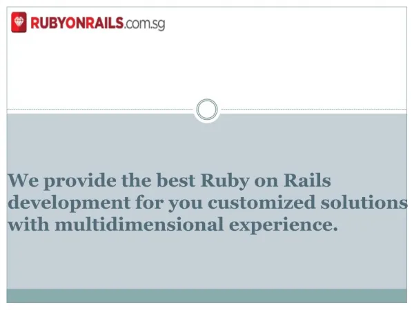 Best Ruby On Rails Development in Singaore