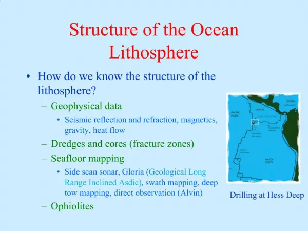 Structure of the Ocean Lithosphere
