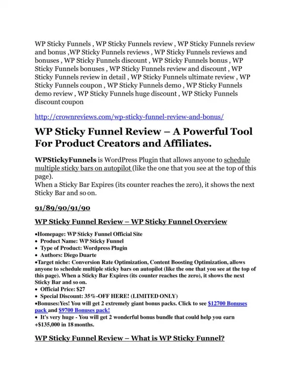 WP Sticky Funnels review - 65% Discount and FREE $14300 BONUS