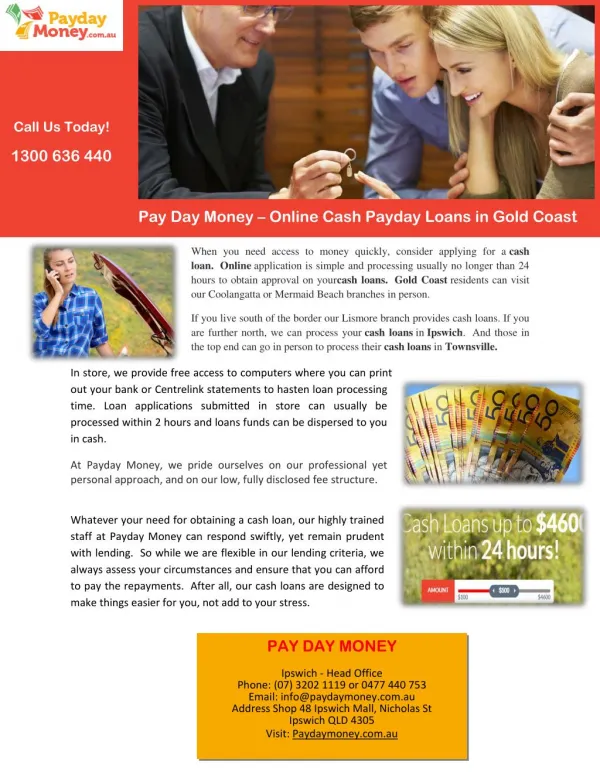 Pay Day Money – Online Cash Payday Loans in Gold Coast