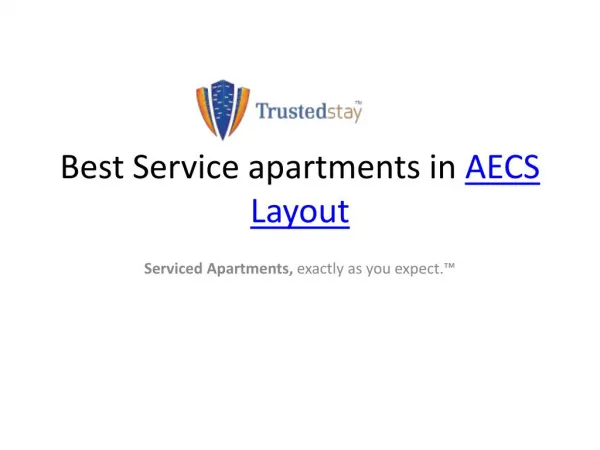 Service Apartments in AECS Layout