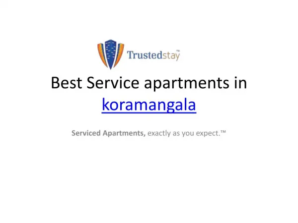 Service Apartments in Koramangala