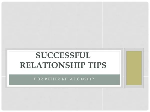 Successful Relationship Tips