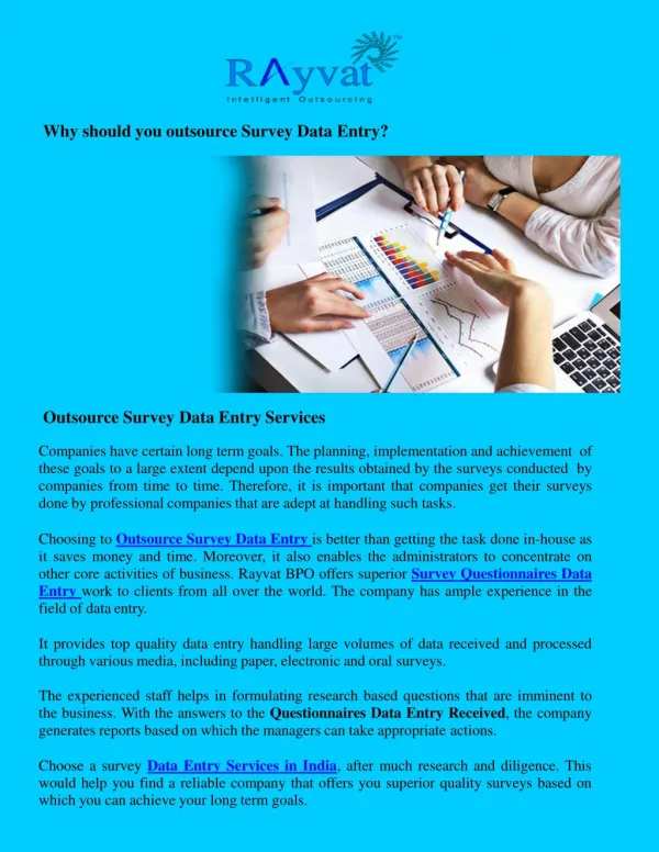 Outsource Survey Questionnaire Data Entry Services